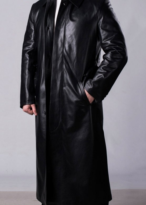 Men's Long Coat Leather