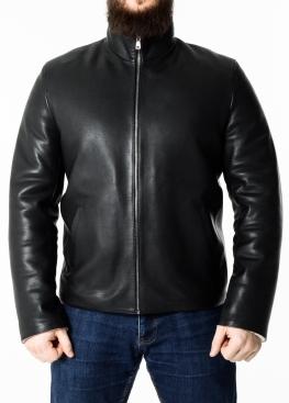 Winter leather jacket men calfskin MLOP2BV