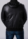 Leather jacket with a hood men