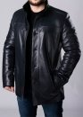 Winter leather men's coat with fur