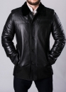 Winter leather short coat with fur