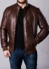 Autumn leather down jacket with elastic TRPHL1K