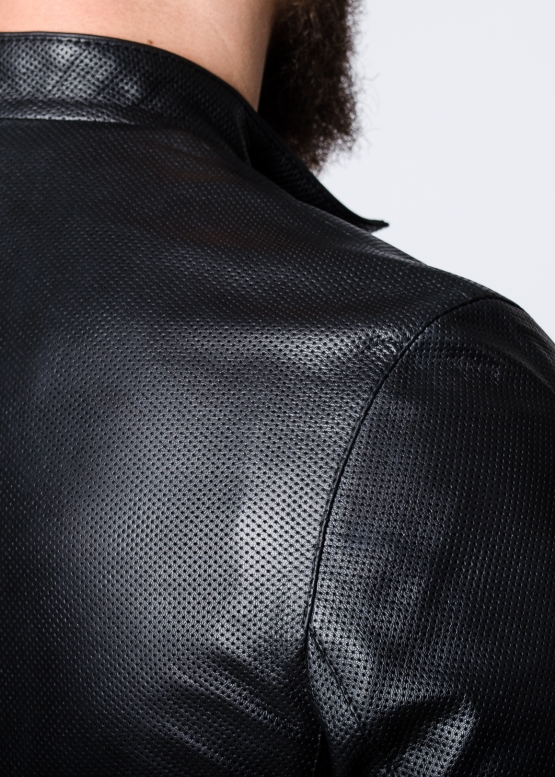 Spring leather perforated elastic jacket