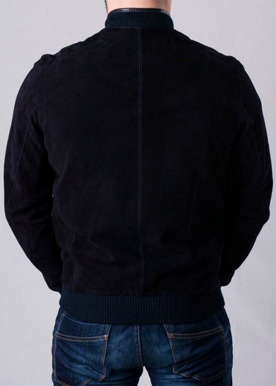 Men's spring suede perforated jacket